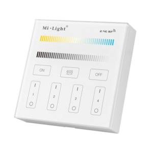 Interrupteur sensitif 4 zones Mi-Light pour ruban LED RGB(W) noir