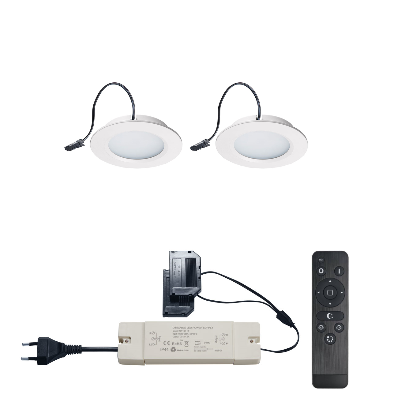 Lot de 3 spots - Led Sans Fil - avec Télécommande