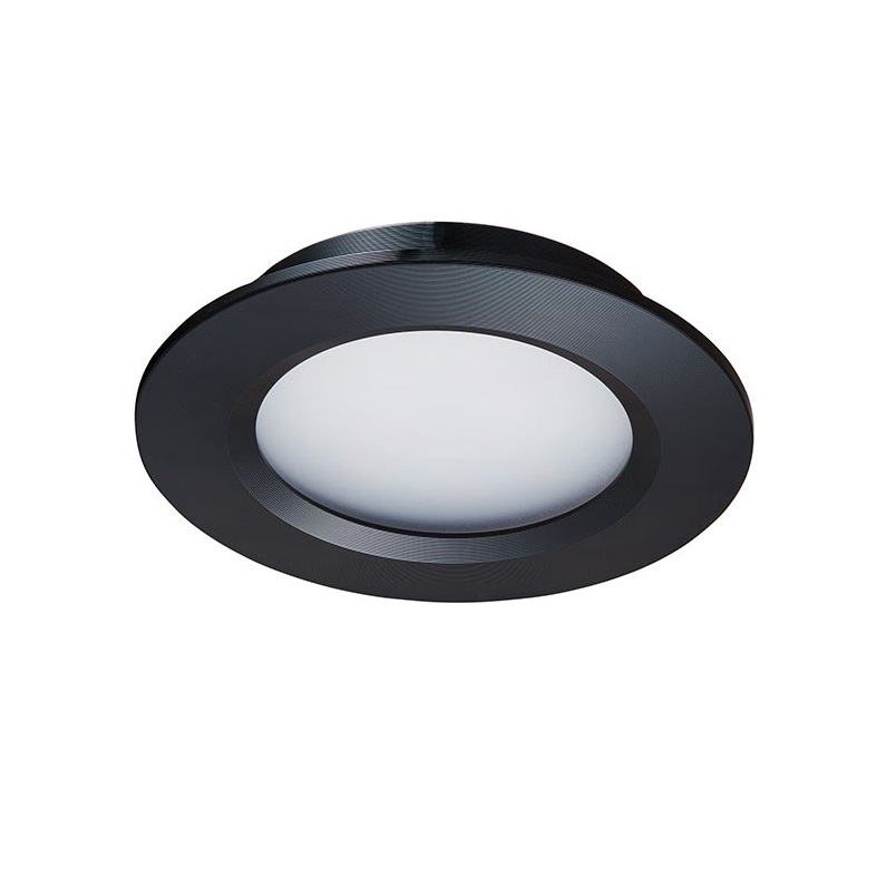 Spot LED Fernando - Spot encastrable - noir - Rond 6W - Blanc chaud - 3000K  - Noir mat