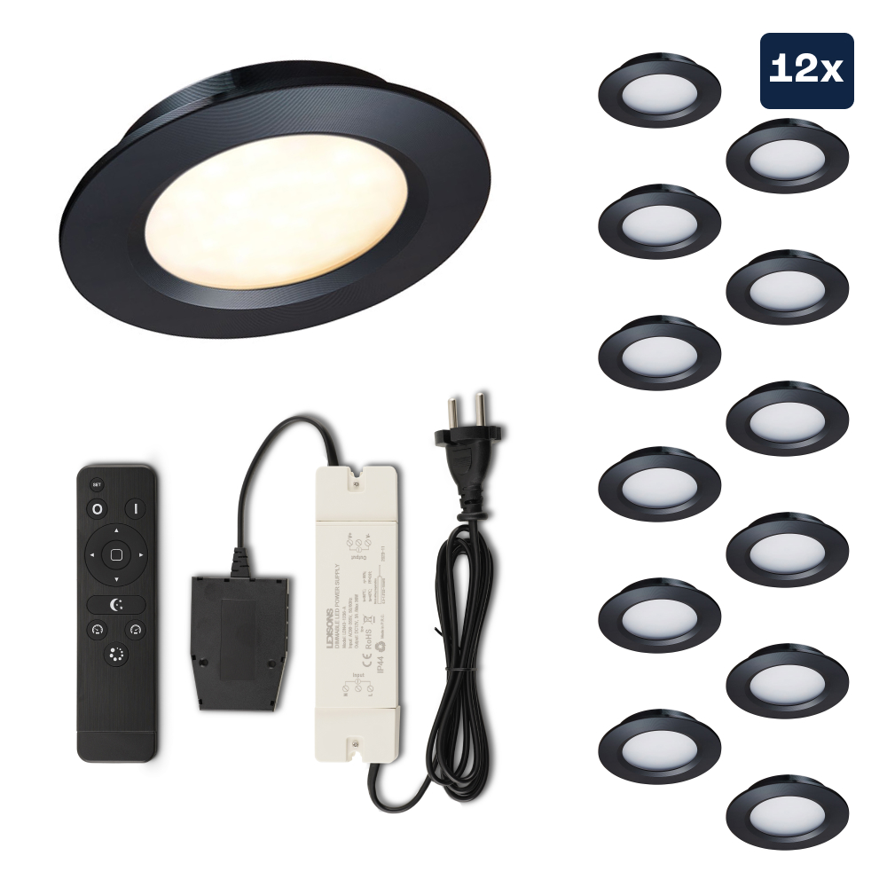 Lot De 16 Mini Spots LED Encastrables 1W – RGB & Blanc – 12V Dimmable – Pour Escalier & Déco