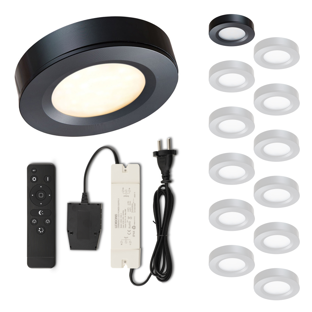 Spot LED En Saillie Dimmable YindaLux - 3CCT (3000K/4000K/6500K) - IP44 Pour Salle De Bain - Lot De 2