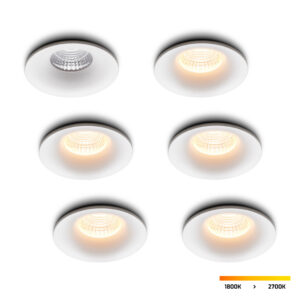 Set de 6 spots LED encastrables Villa blancs 5 W dim-to-warm