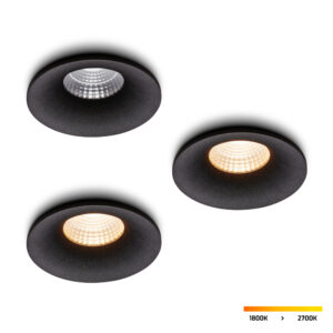 Set de 3 spots LED encastrables Villa Noirs 5 W dim-to-warm