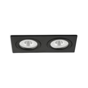Spot LED encastré Sienna double noir 2700 K 10 W