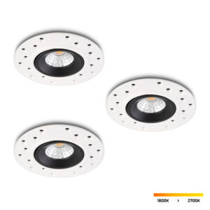 Spot LED encastré sans cadre Sola noir 5 W dim-to-warm