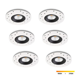 Spot LED encastré sans cadre Sola noir 5 W dim-to-warm